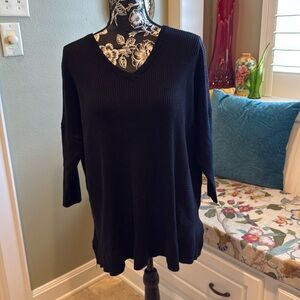Lane Bryant Black double Vee neck sweater